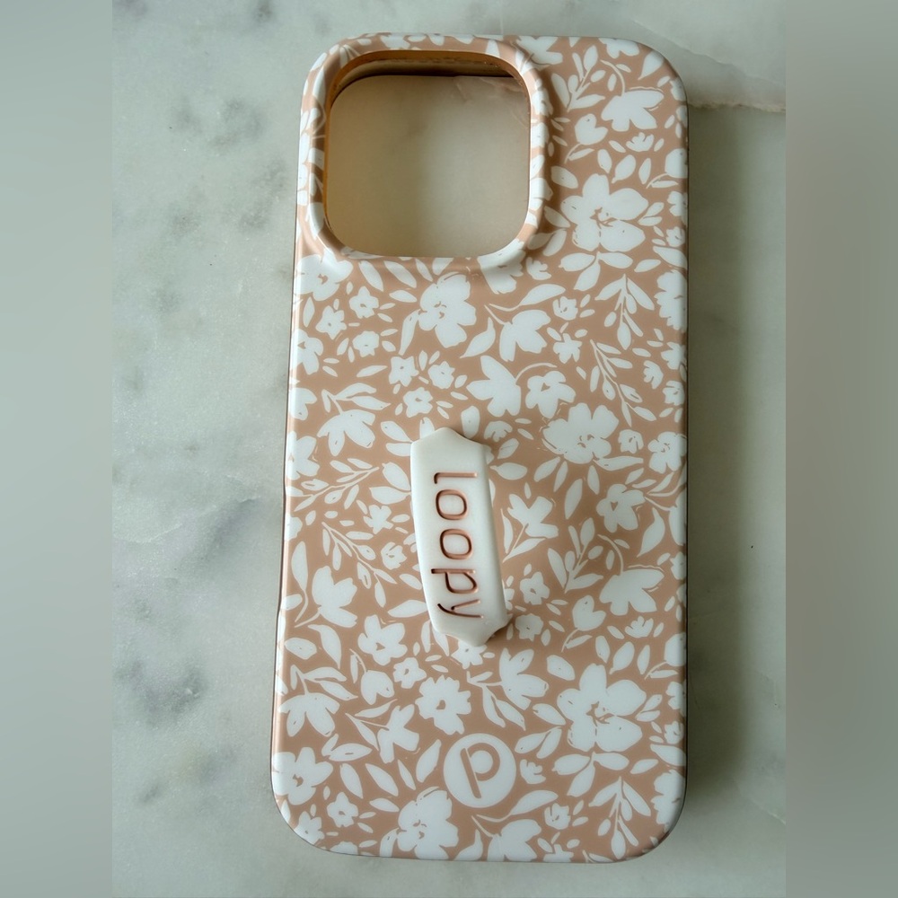 Loopy Case, Beige Blossoms, Phone Case - iPhone 16 Pro